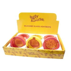 3" Ugly House Ashtray Silicone & Glass - Munchies - (6 Count Display)