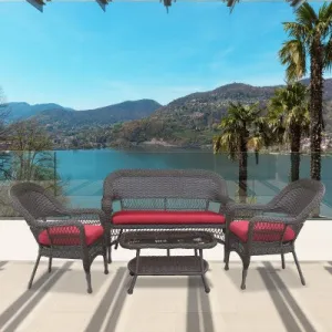4-Piece Outdoor Resin Wicker Leisure Set