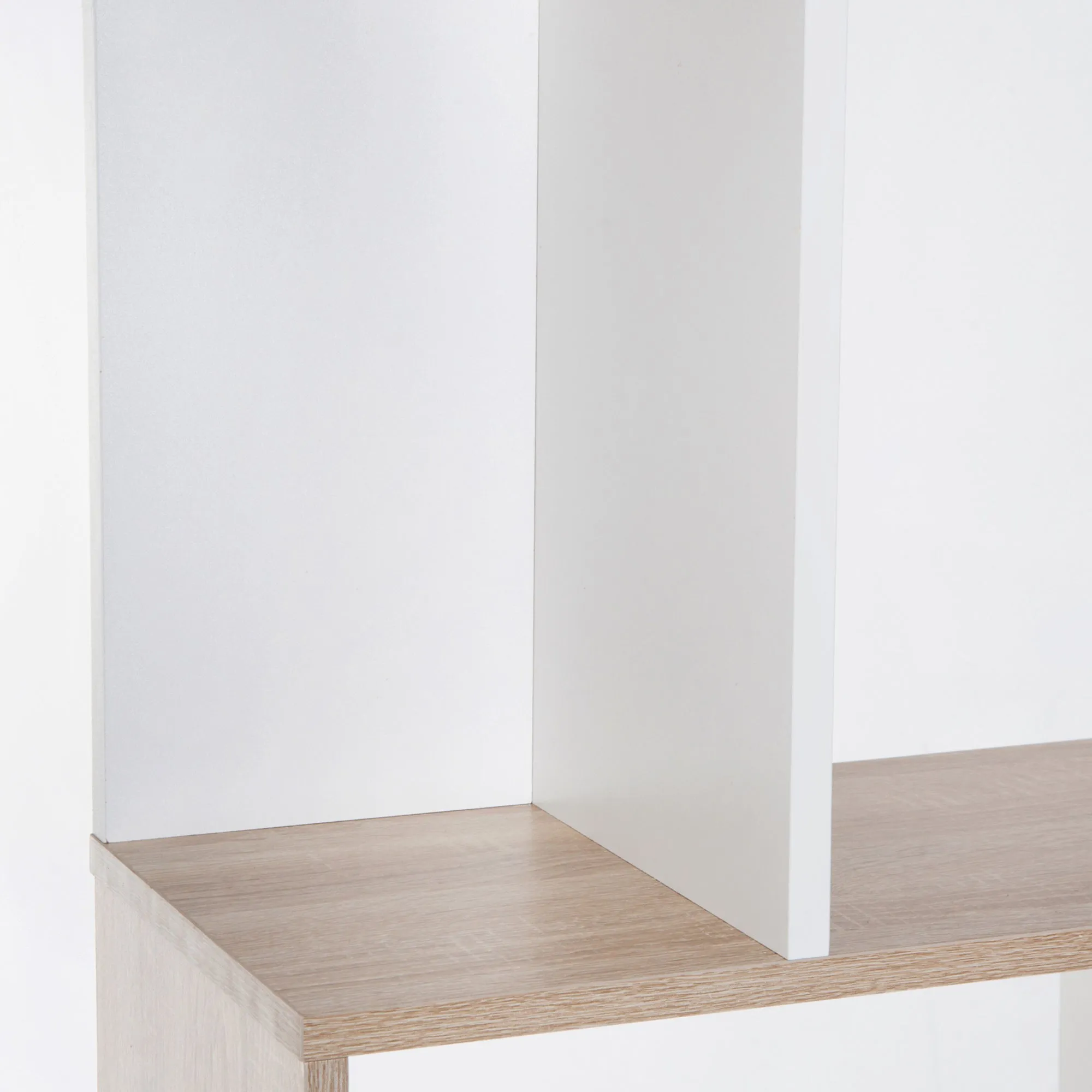 5-tier Bookcase Storage Display Shelving S Shape design Unit Divider Natural