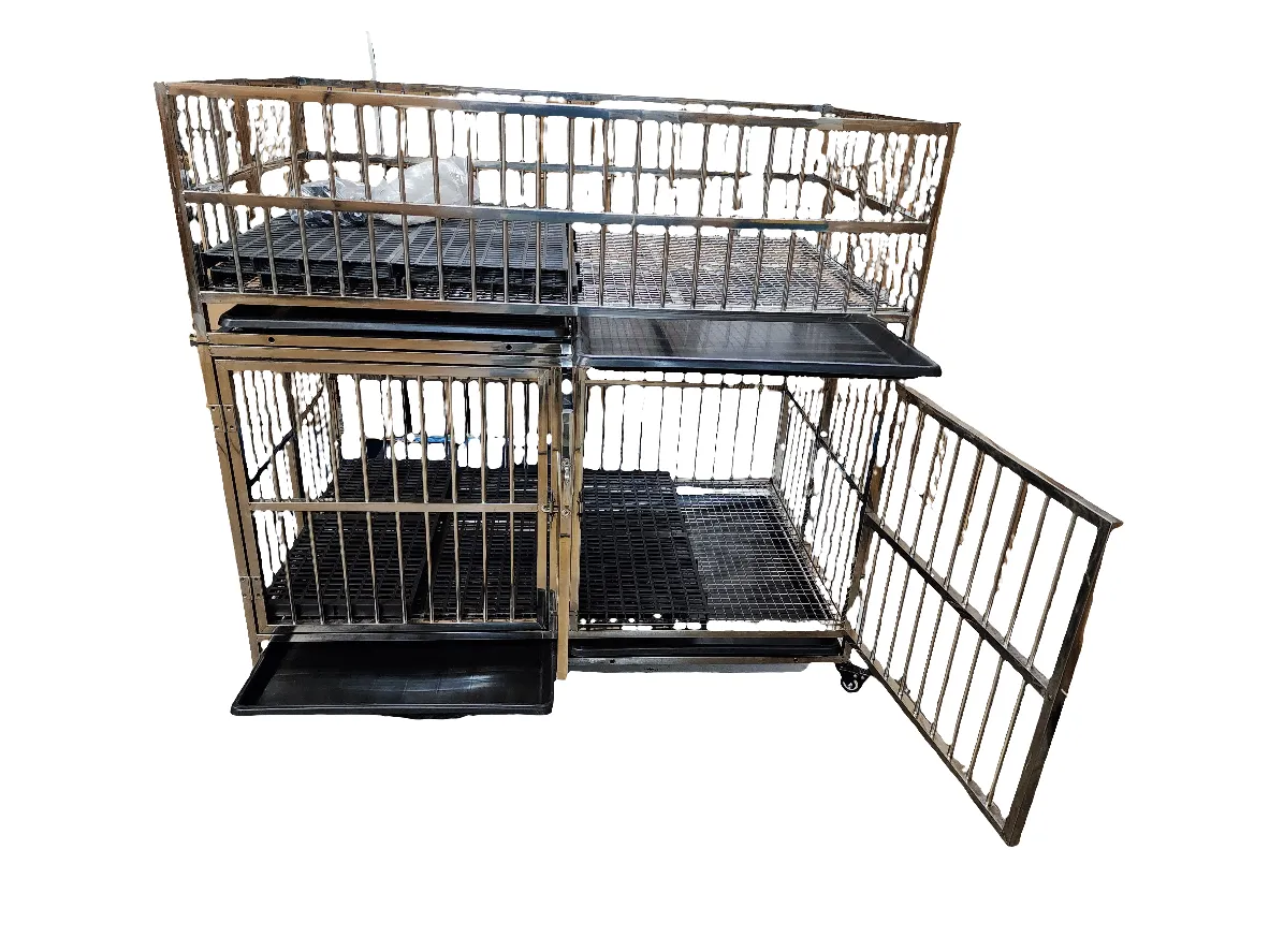 51" 2-Door Stainless Steel Collapsible Dog Show Cage With Removable Dividers ⚠️ OVERSIZED Freight Rate NOT Included❗ Contact Via Text (336) 451-9122 For Exact Home Delivery rate‼️