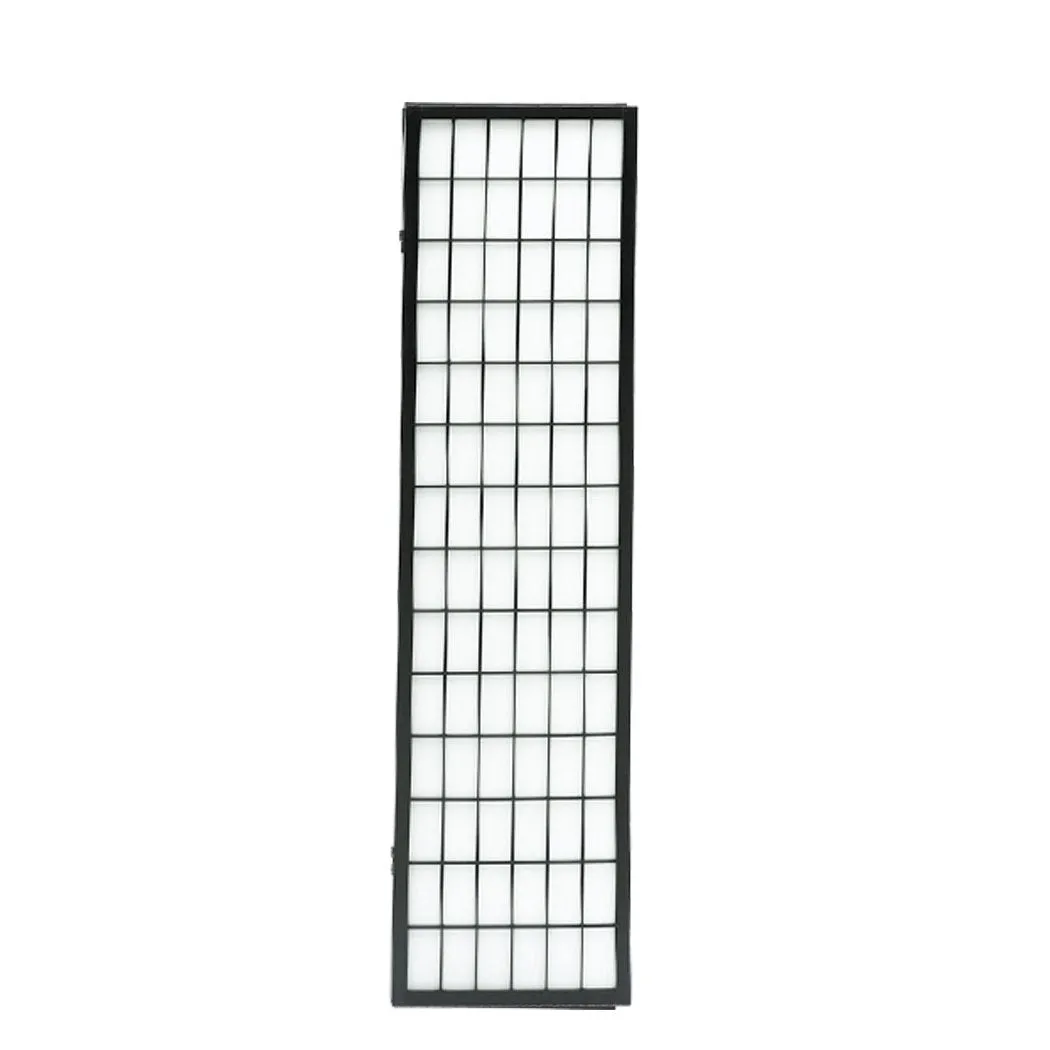 6 Panel Free Standing Foldable  Room Divider Privacy Screen Black Frame