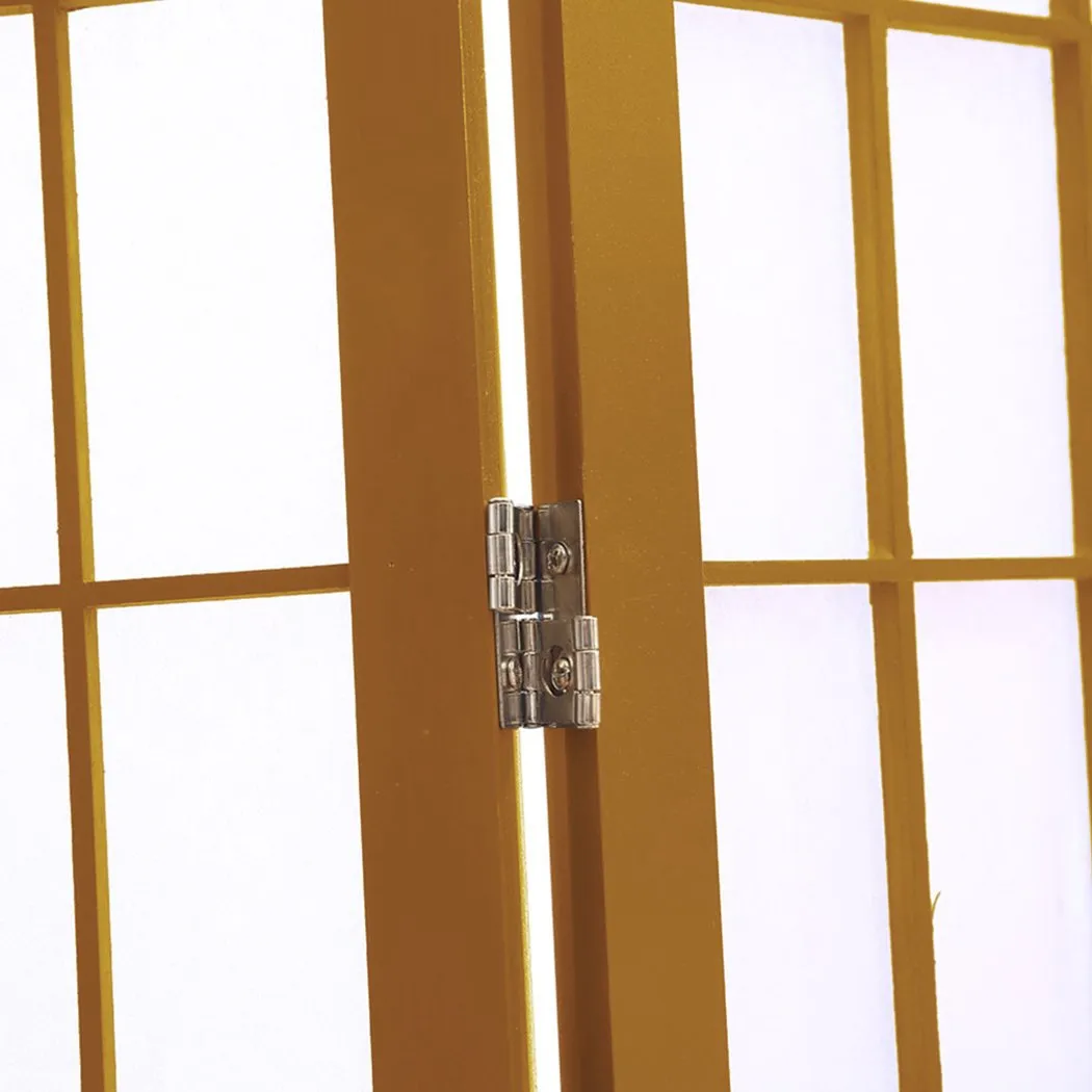 6 Panel Free Standing Foldable  Room Divider Privacy Screen Wood Frame