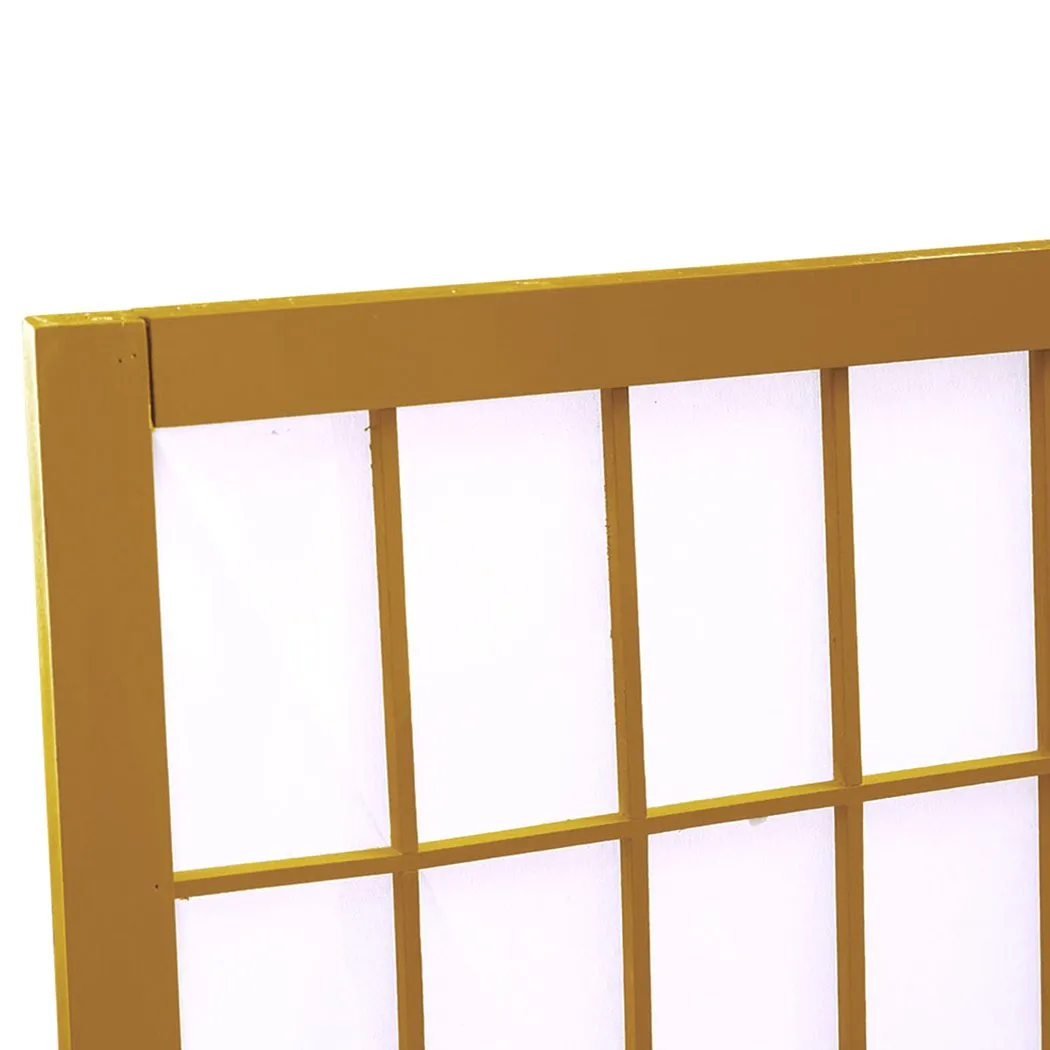 6 Panel Free Standing Foldable  Room Divider Privacy Screen Wood Frame