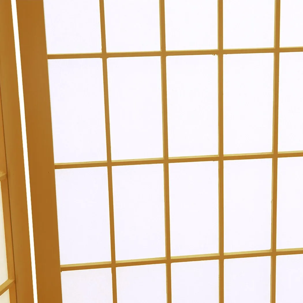 6 Panel Free Standing Foldable  Room Divider Privacy Screen Wood Frame
