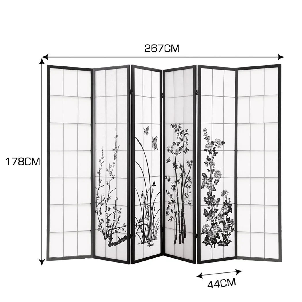 6 Panel Room Divider Privacy Screen Wood Timber Bed Wider Foldable Stand
