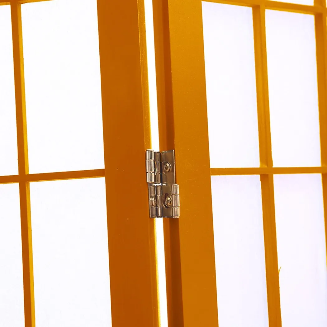 8 Panel Free Standing Foldable  Room Divider Privacy Screen Wood Frame