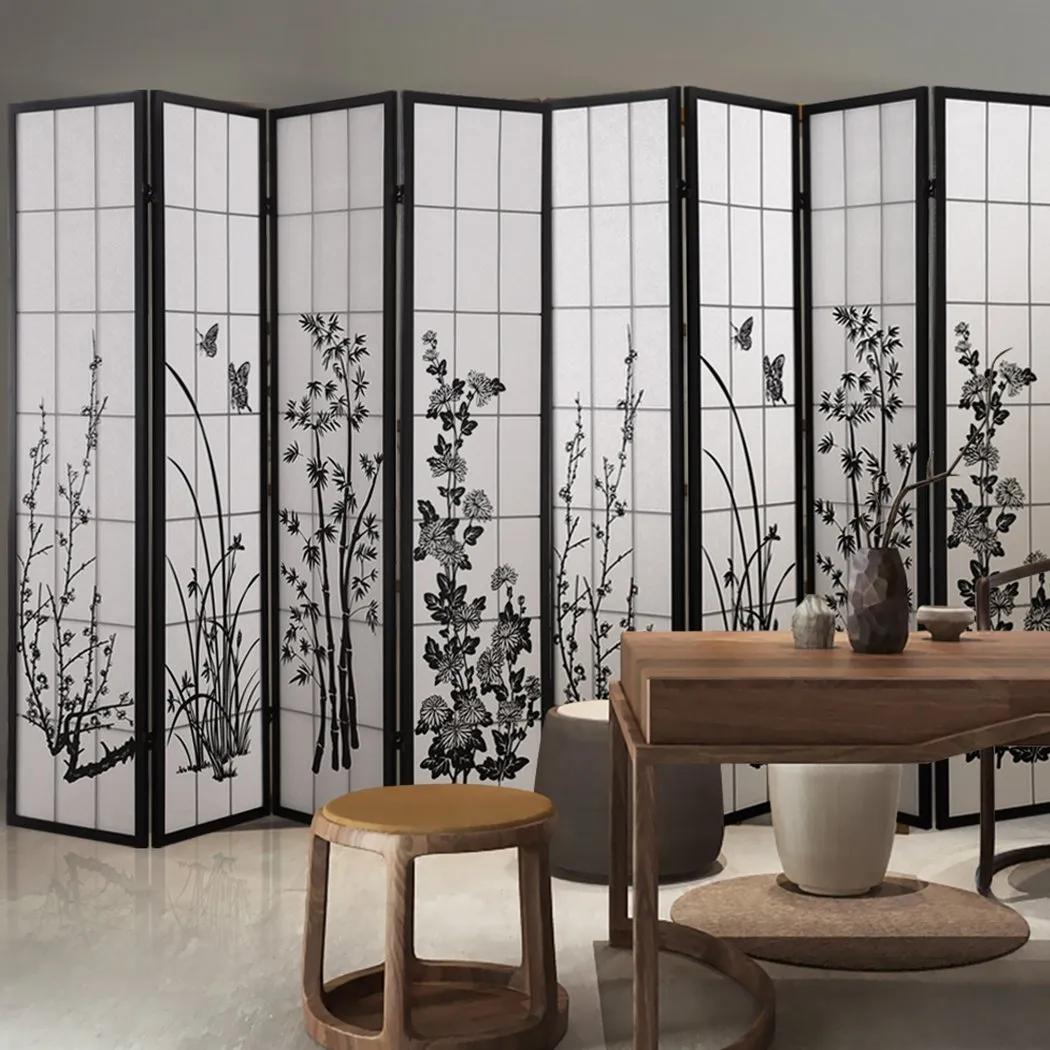 8 Panel Room Divider Privacy Screen Wood Timber Bed Wider Foldable Stand
