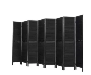 8 Panel Room Divider Screen Privacy Wood Dividers Timber Stand Black