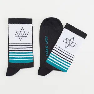 ACHT SUPPLY - KOM GRADIENT SOCKS BLACK/WHITE/AQUA