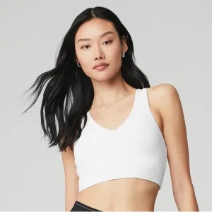 Alo Yoga Airbrush Real Bra Tank in white