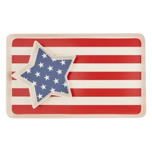 American Flag Reusable Bamboo Serving Tray Set