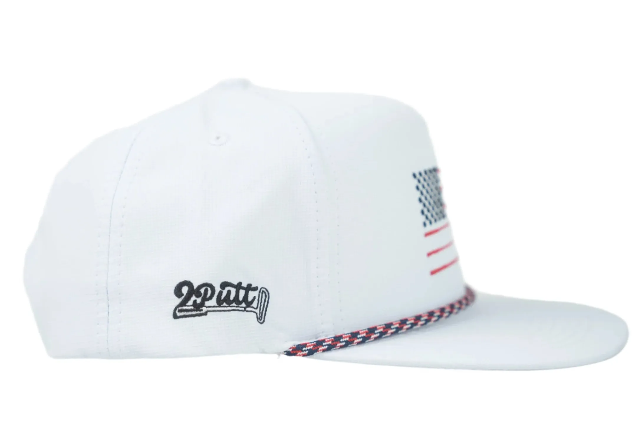 American Golf Flag Rope Hat White