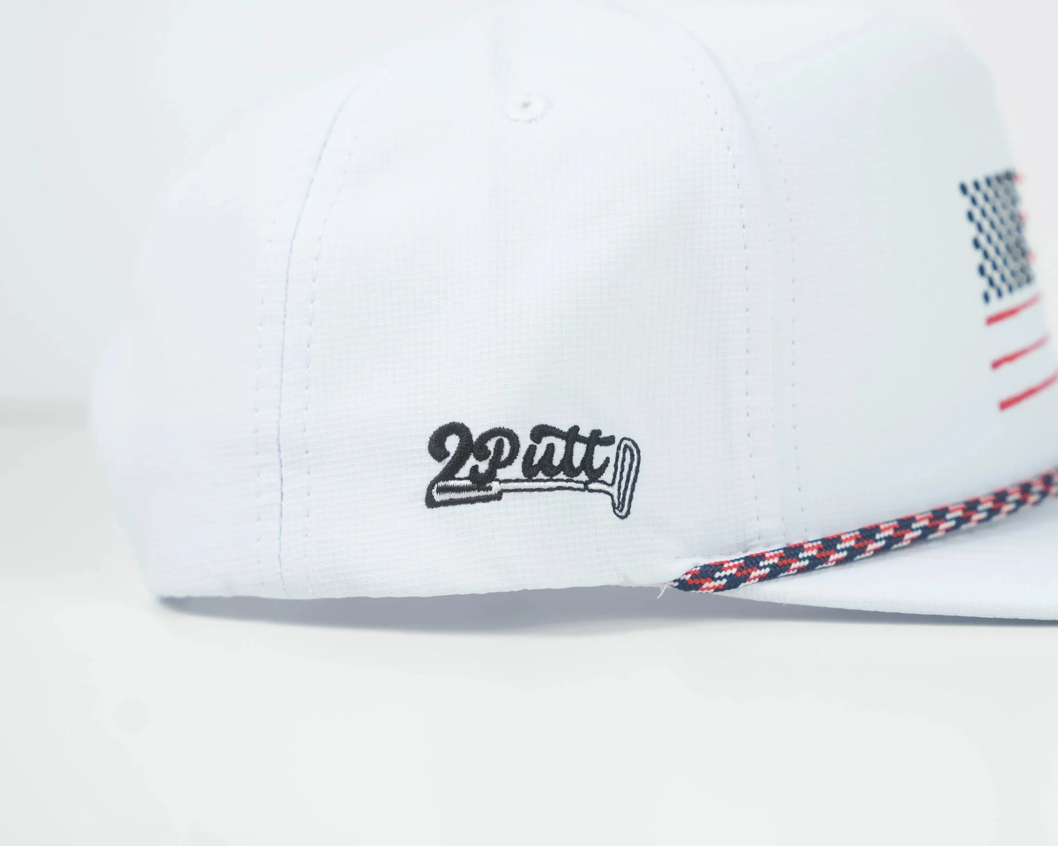 American Golf Flag Rope Hat White