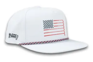 American Golf Flag Rope Hat White