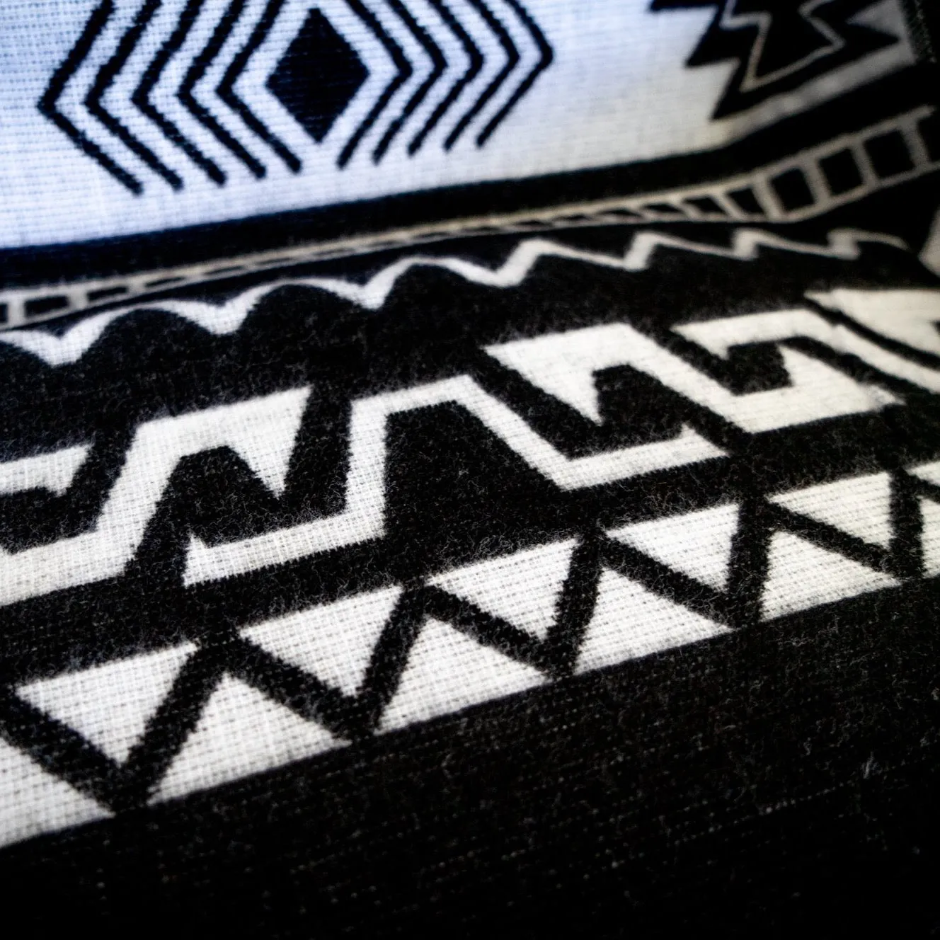 Andean Alpaca Wool Blanket - Black & White