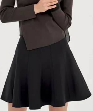 Anell Golf Cotton Flared Skirt - Black