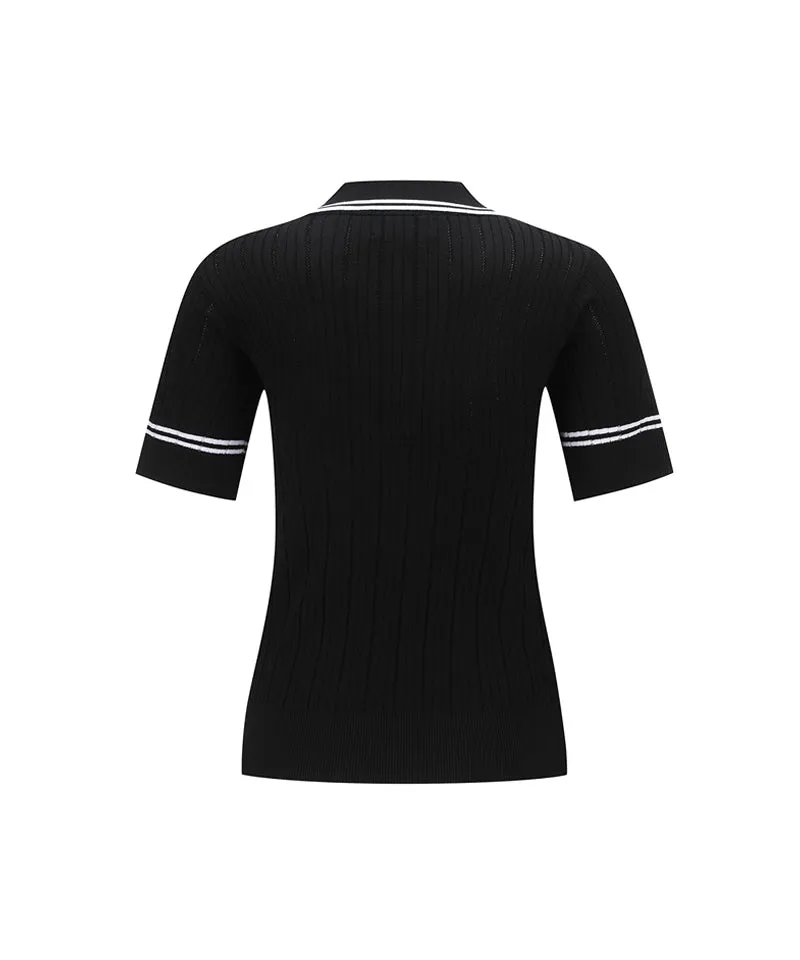 ANEW Golf Women's Collared Essential Short Sweater - Black