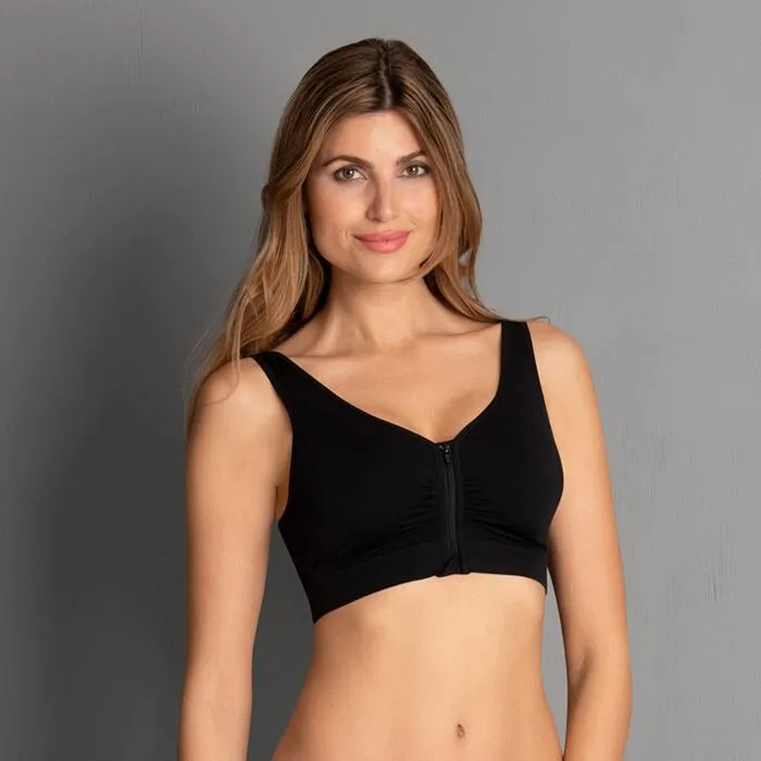 Anita Lynn Mastectomy Pocketed Bra Front Zipper - Black 5768X