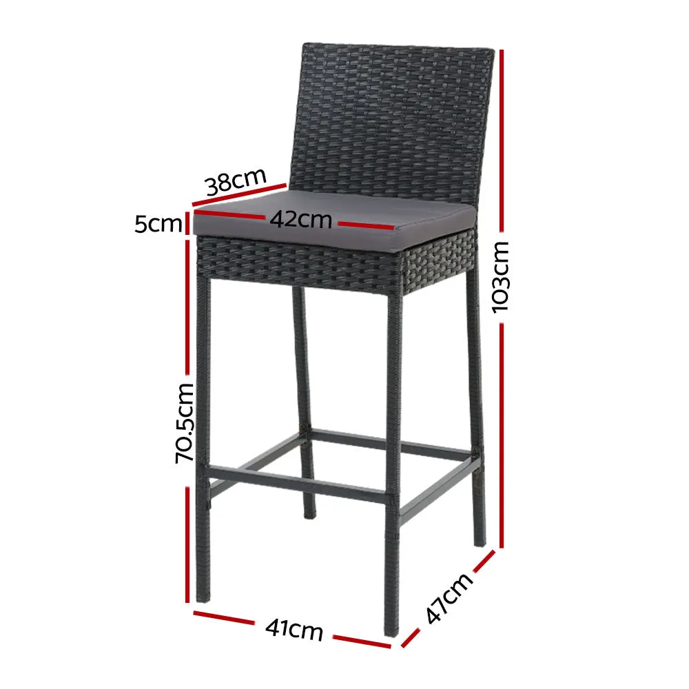 Aria - 2-Piece Outdoor Bar Stools Dining Chair Rattan Furniture