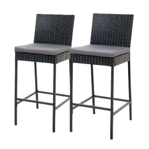 Aria - 2-Piece Outdoor Bar Stools Dining Chair Rattan Furniture