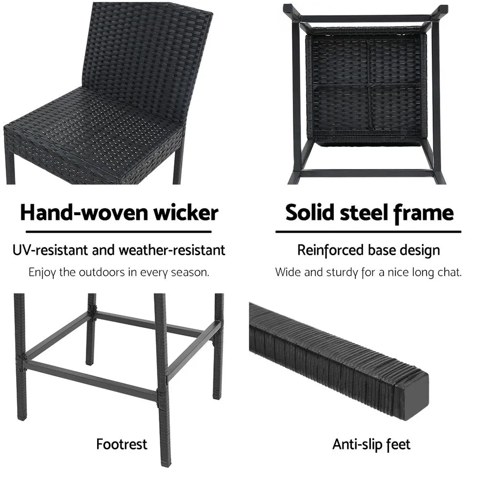 Aria - 2-Piece Outdoor Bar Stools Dining Chair Rattan Furniture