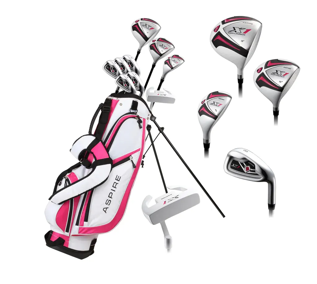 Aspire X1 9 Club Complete Womens Golf Set Pink