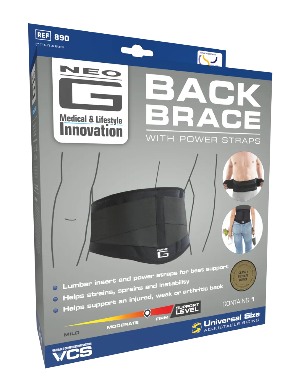 Back Brace with Power Straps