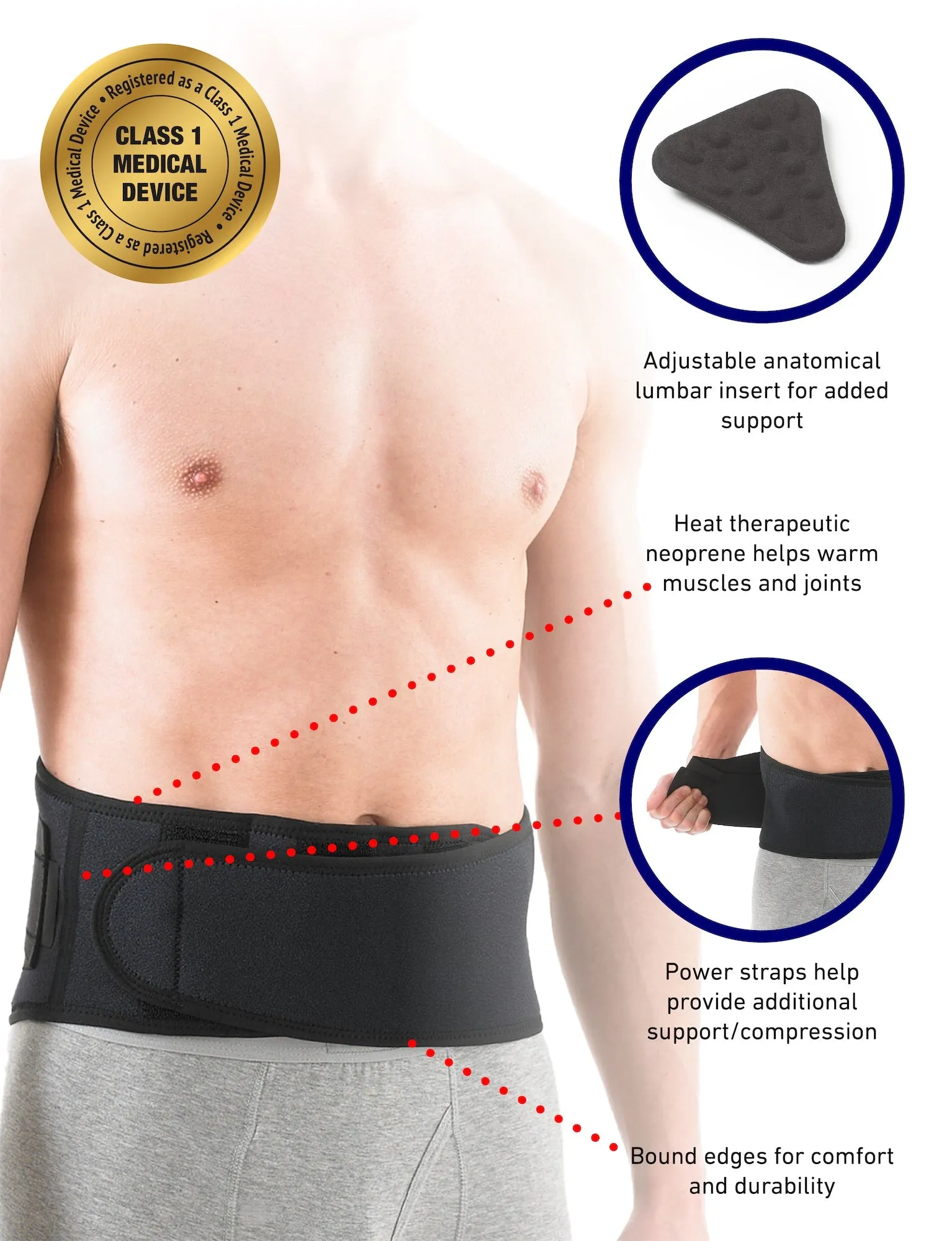 Back Brace with Power Straps