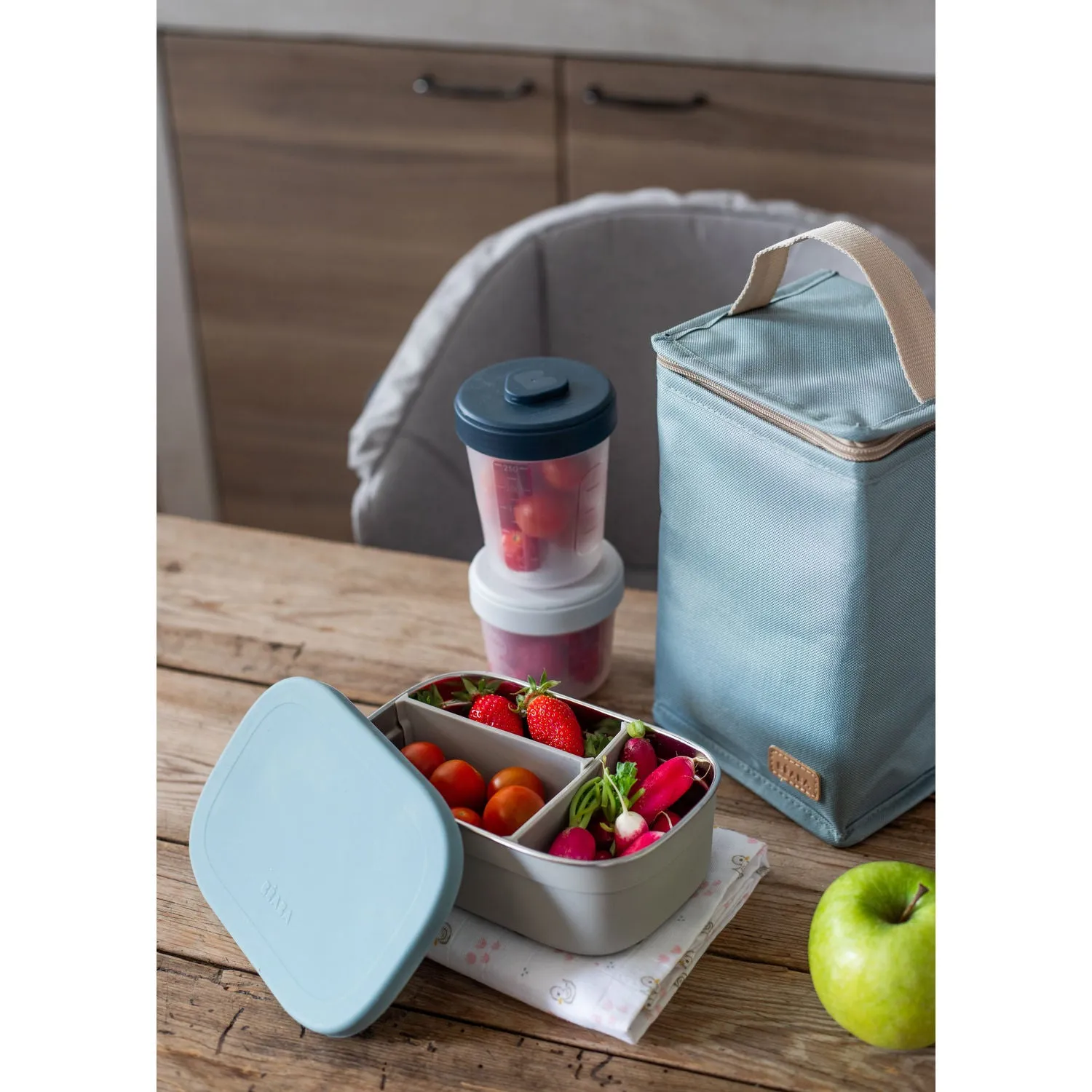 Beaba Stainless Steel Lunch Box - Baltic Blue
