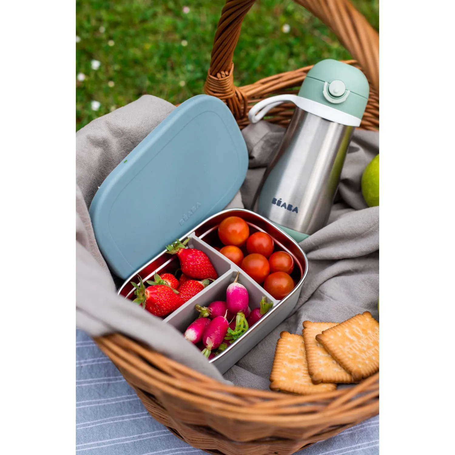 Beaba Stainless Steel Lunch Box - Baltic Blue