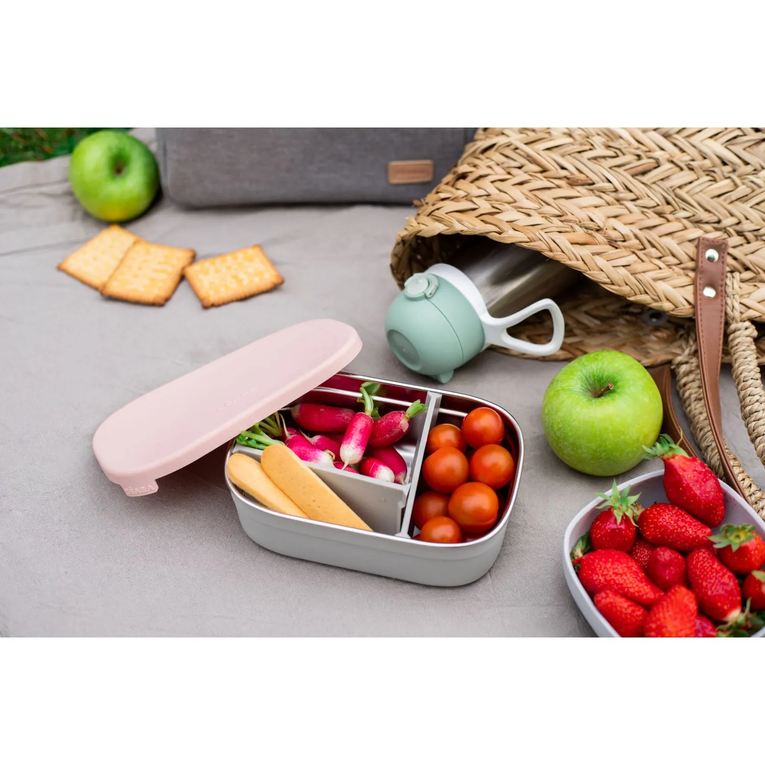 Beaba Stainless Steel Lunch Box - Dusty Rose