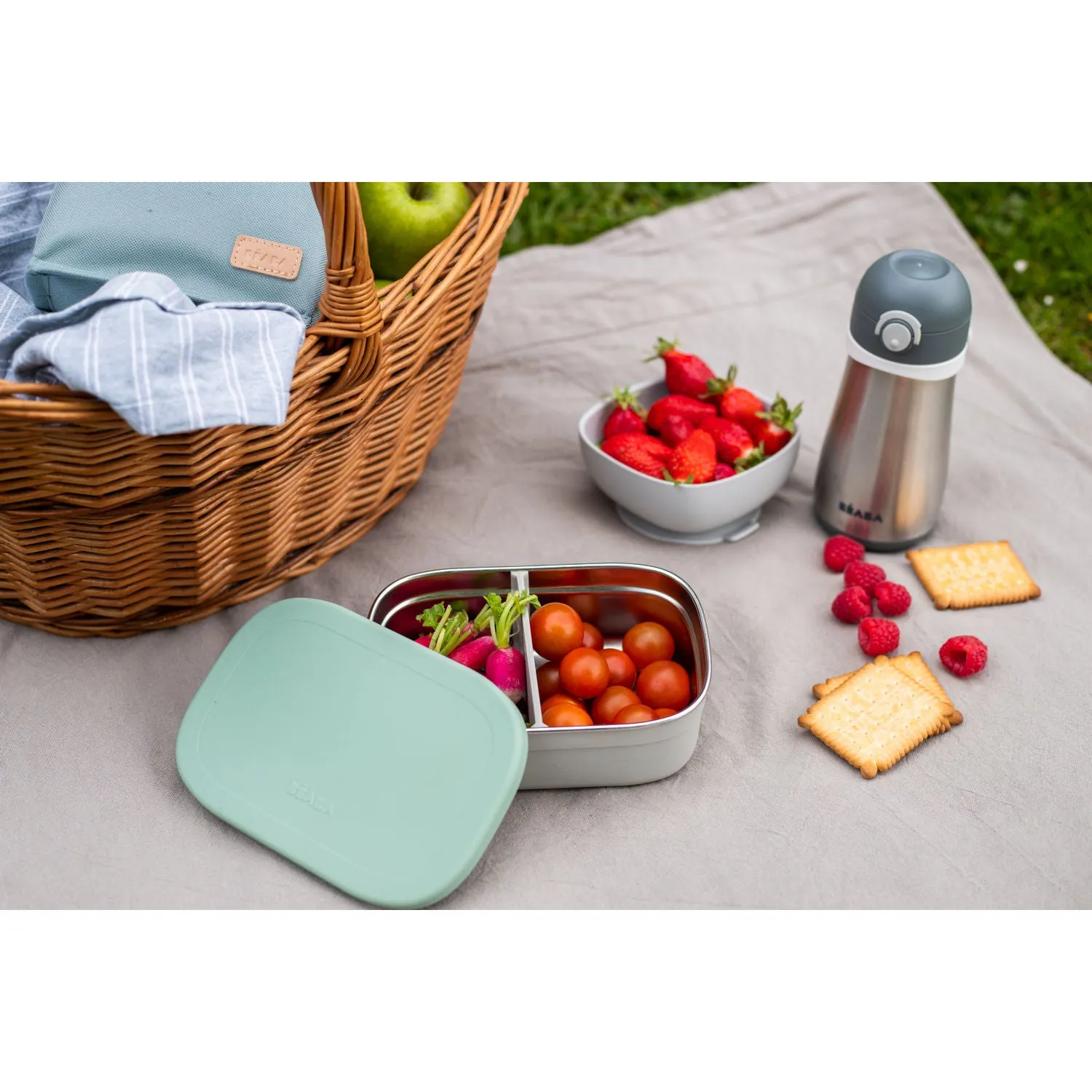 Beaba Stainless Steel Lunch Box - Sage Green