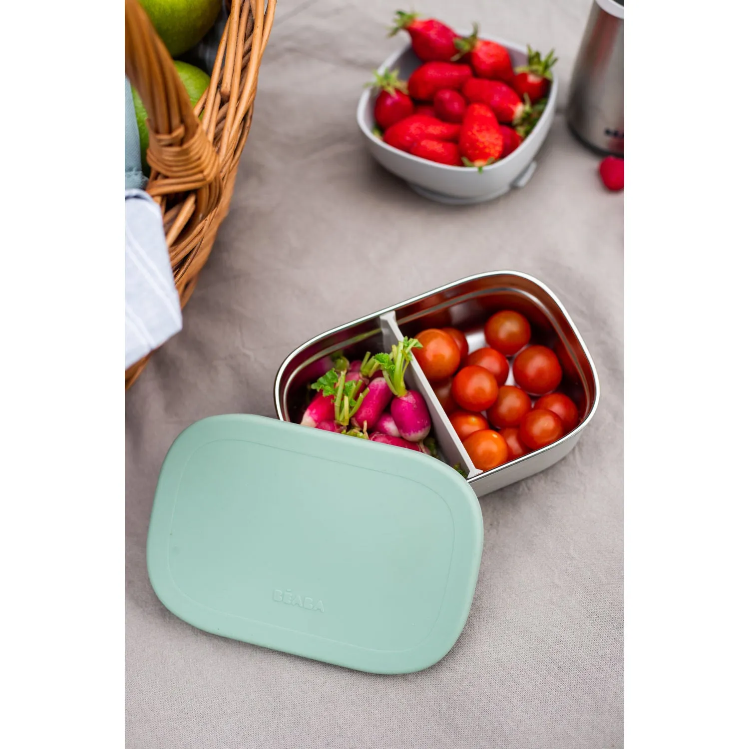 Beaba Stainless Steel Lunch Box - Sage Green