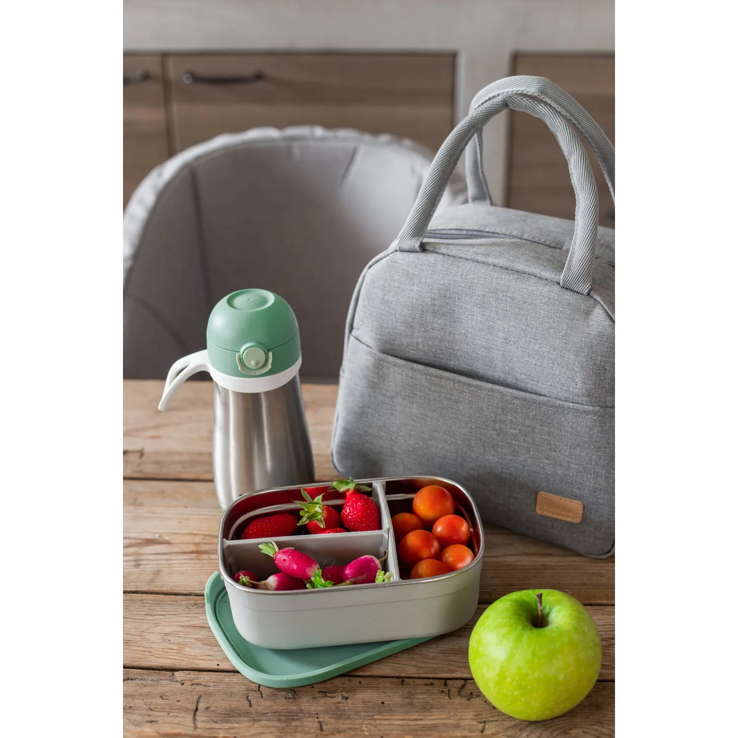 Beaba Stainless Steel Lunch Box - Sage Green