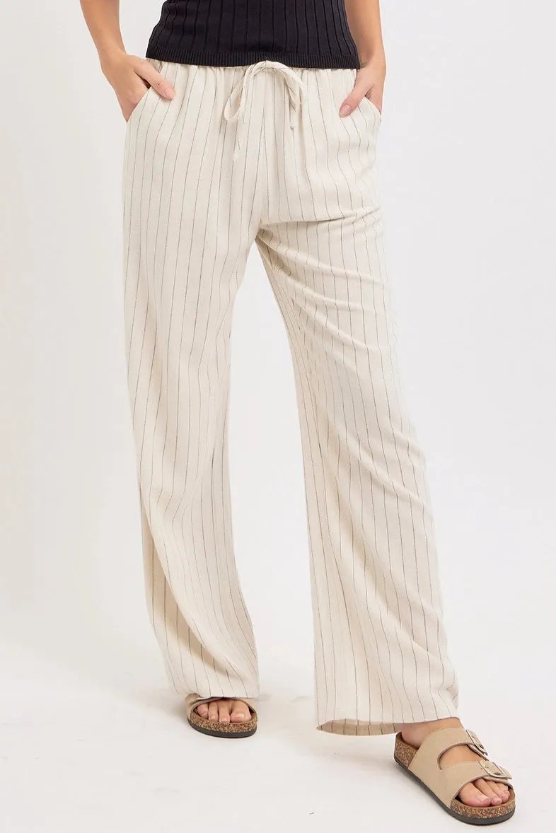 Beach Day Striped Linen Pants