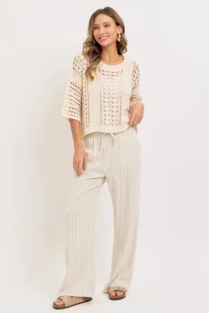 Beach Day Striped Linen Pants