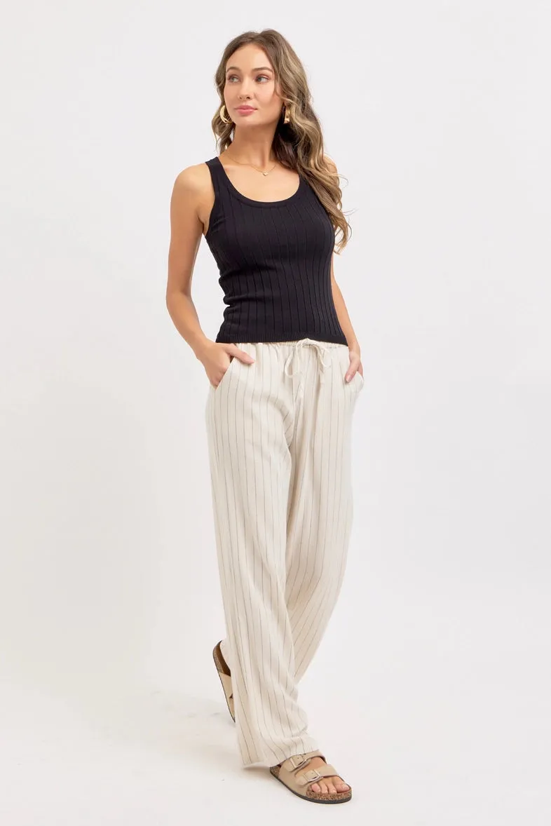 Beach Day Striped Linen Pants