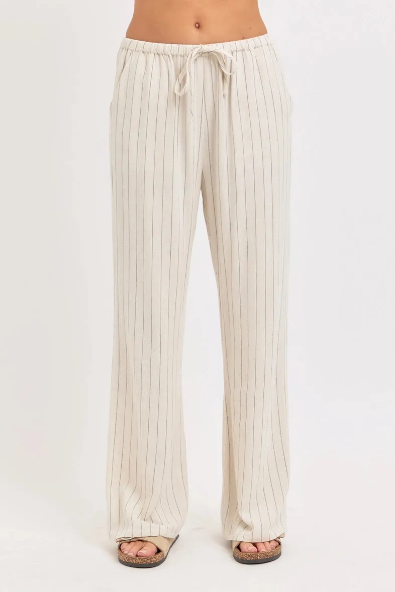 Beach Day Striped Linen Pants