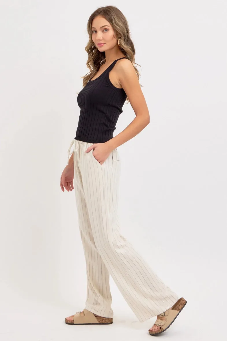 Beach Day Striped Linen Pants