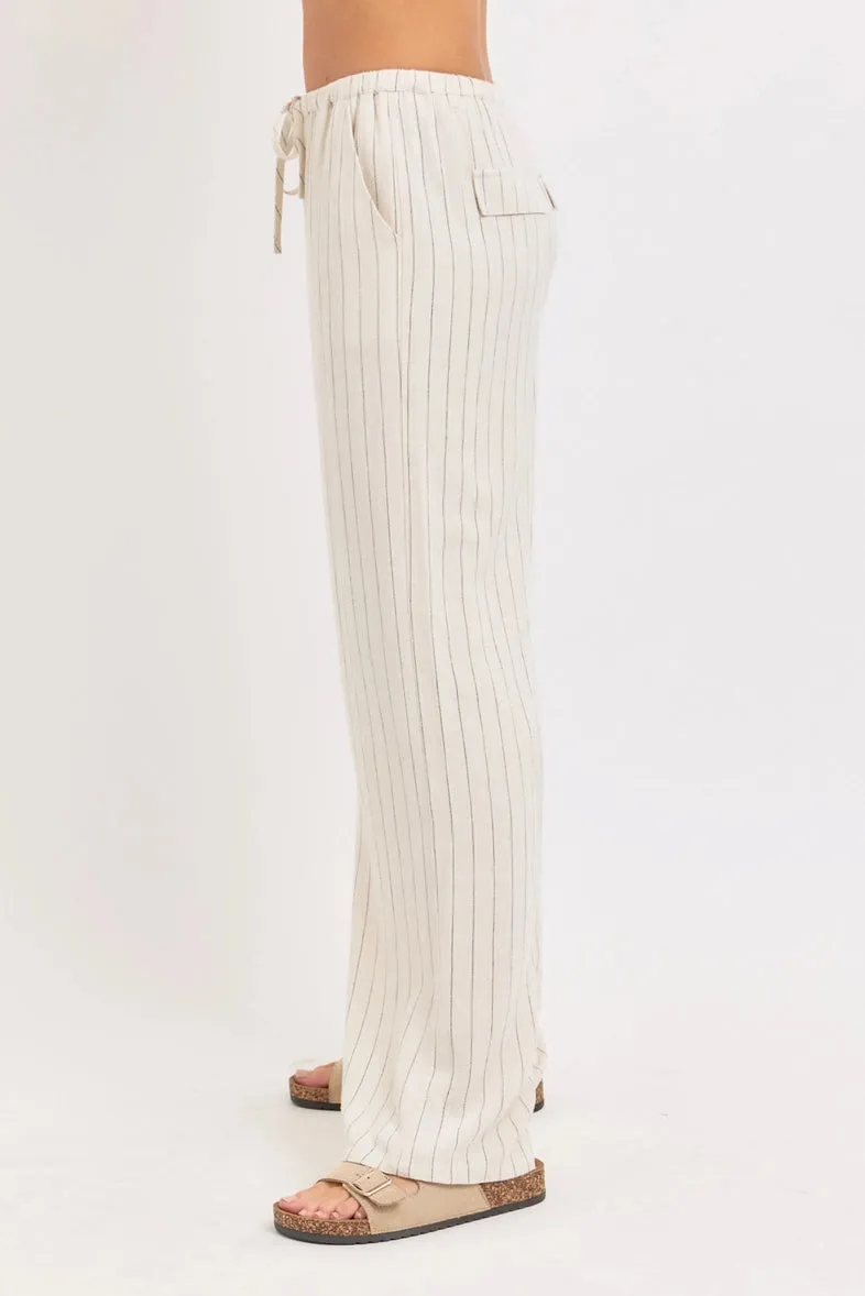 Beach Day Striped Linen Pants