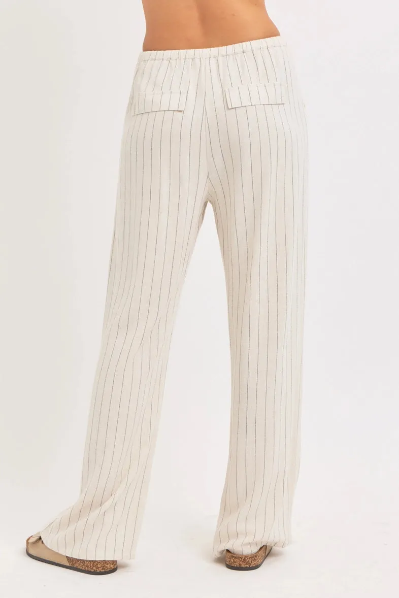 Beach Day Striped Linen Pants