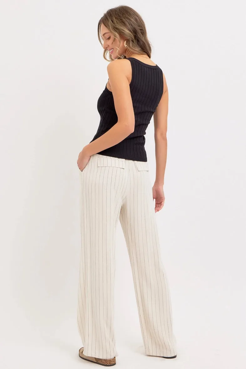 Beach Day Striped Linen Pants
