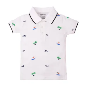 Beach Patterned Polo