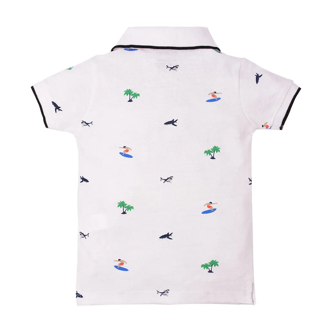 Beach Patterned Polo