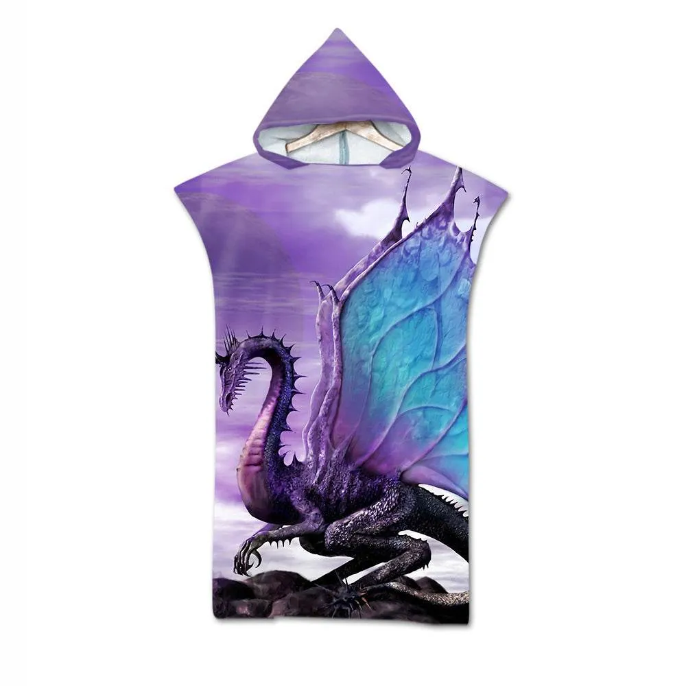 Beach Towel Cloak Cloak Geometric Print Hooded Bath Towel