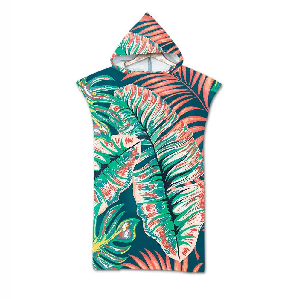 Beach Towel Cloak Cloak Geometric Print Hooded Bath Towel