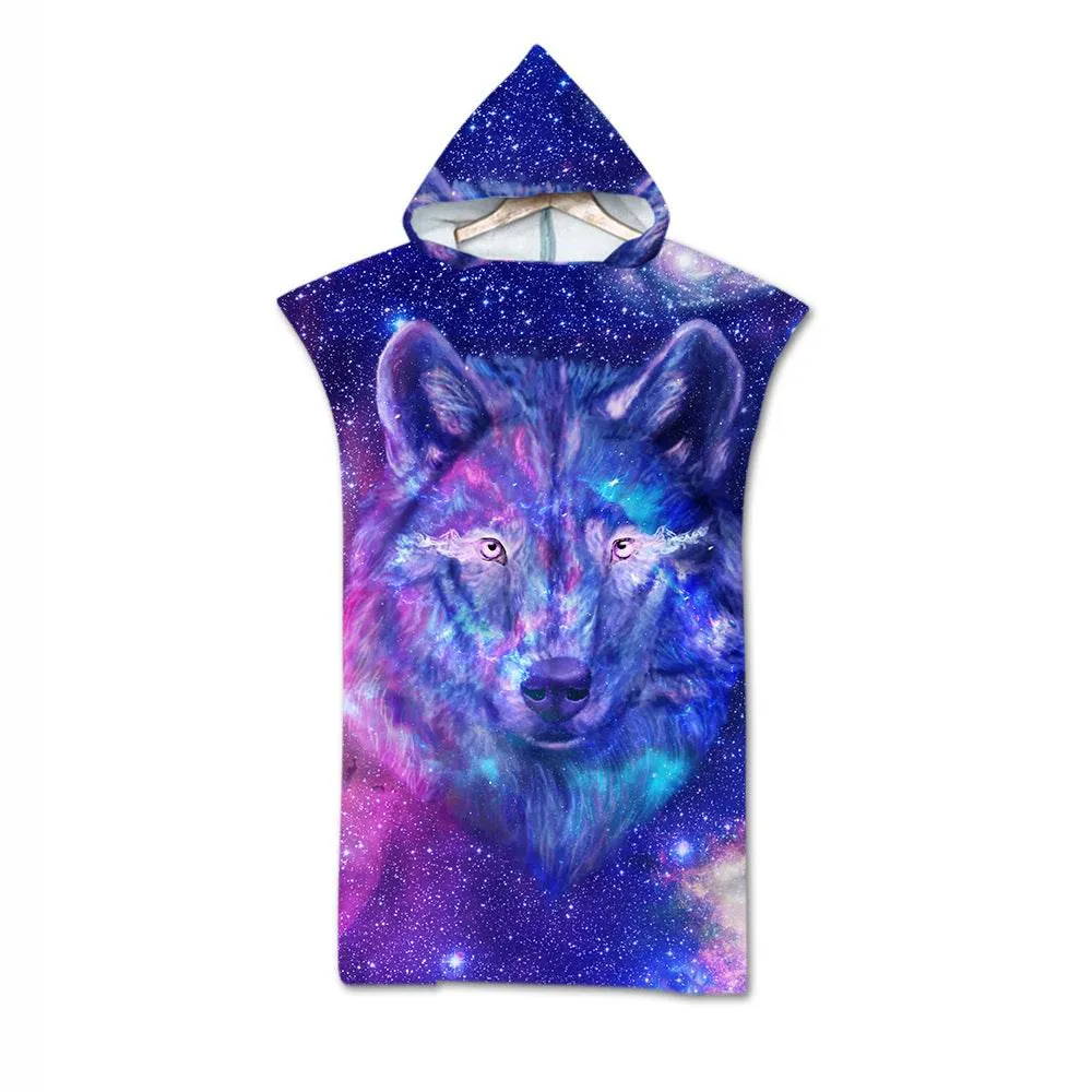 Beach Towel Cloak Cloak Geometric Print Hooded Bath Towel