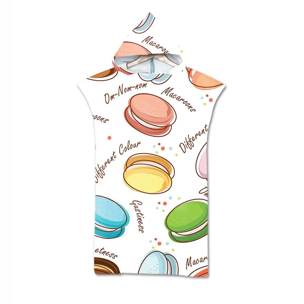Beach Towel Cloak Cloak Geometric Print Hooded Bath Towel