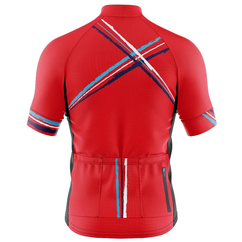 Big and Tall Mens Cross Red Cycling Jersey