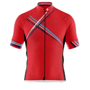 Big and Tall Mens Cross Red Cycling Jersey